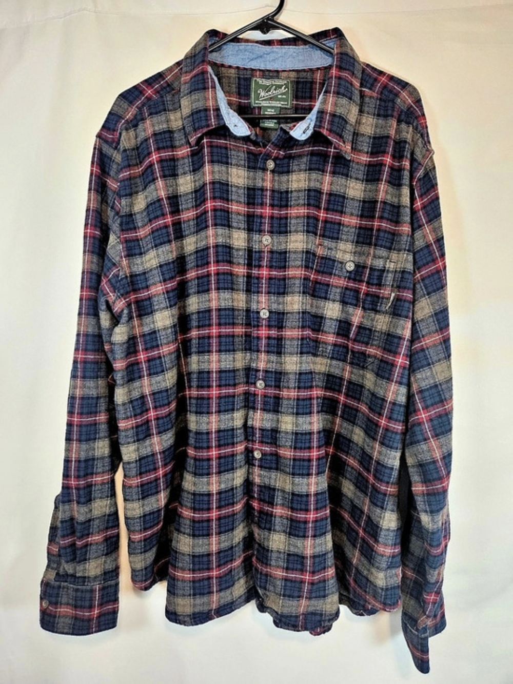 Woolrich Woolen Mills plaid shirt Men's Plaid Cotton Shirt 2XL